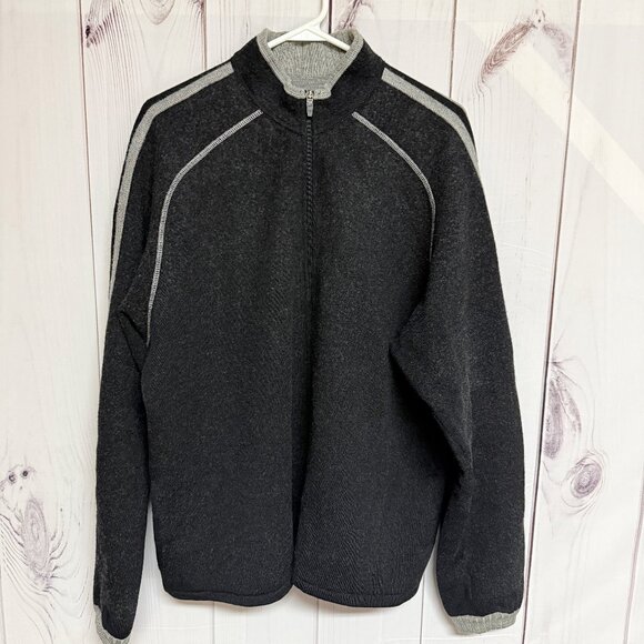 KÜHL Men’s XL Stuttgart Jacket Dark Gray Merino Wool Full Zip EUC